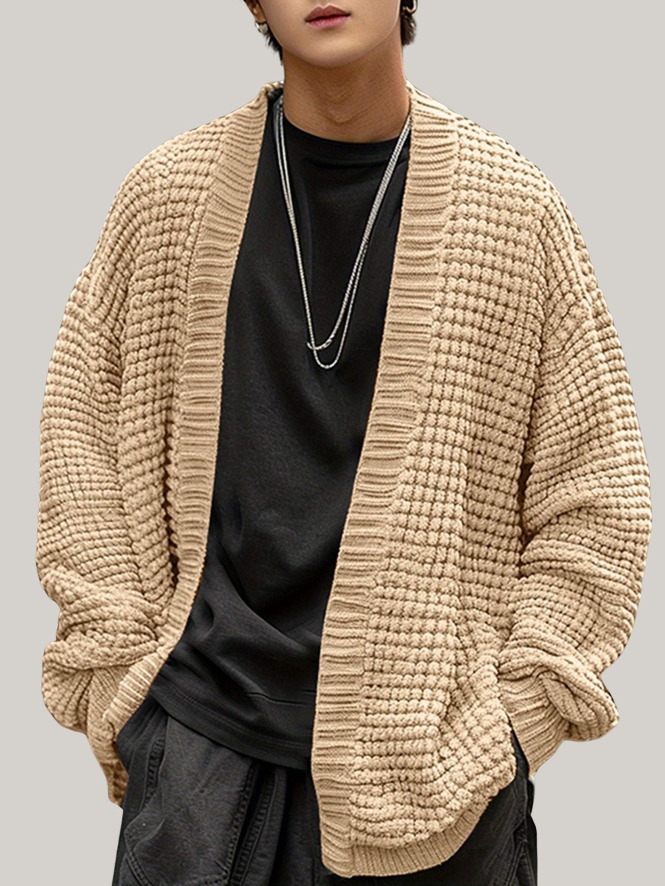 Men's V-Neck Casual Knit Cardigan