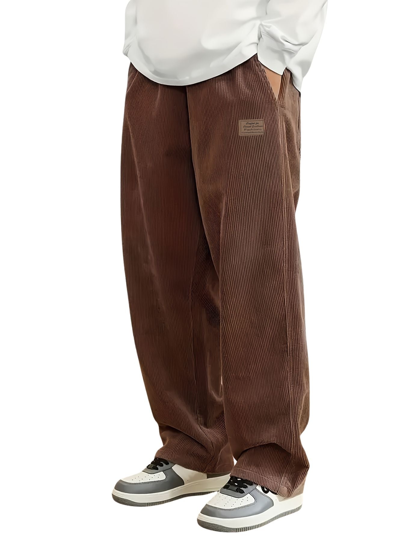Men's Straight Leg Corduroy Pants – Loose Fit