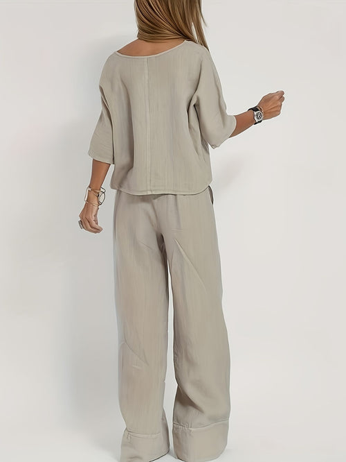 Casual T-Shirt & Trousers Set