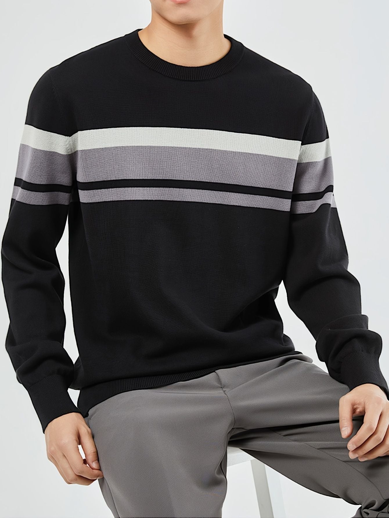 Men's Slim Fit Striped Sweater