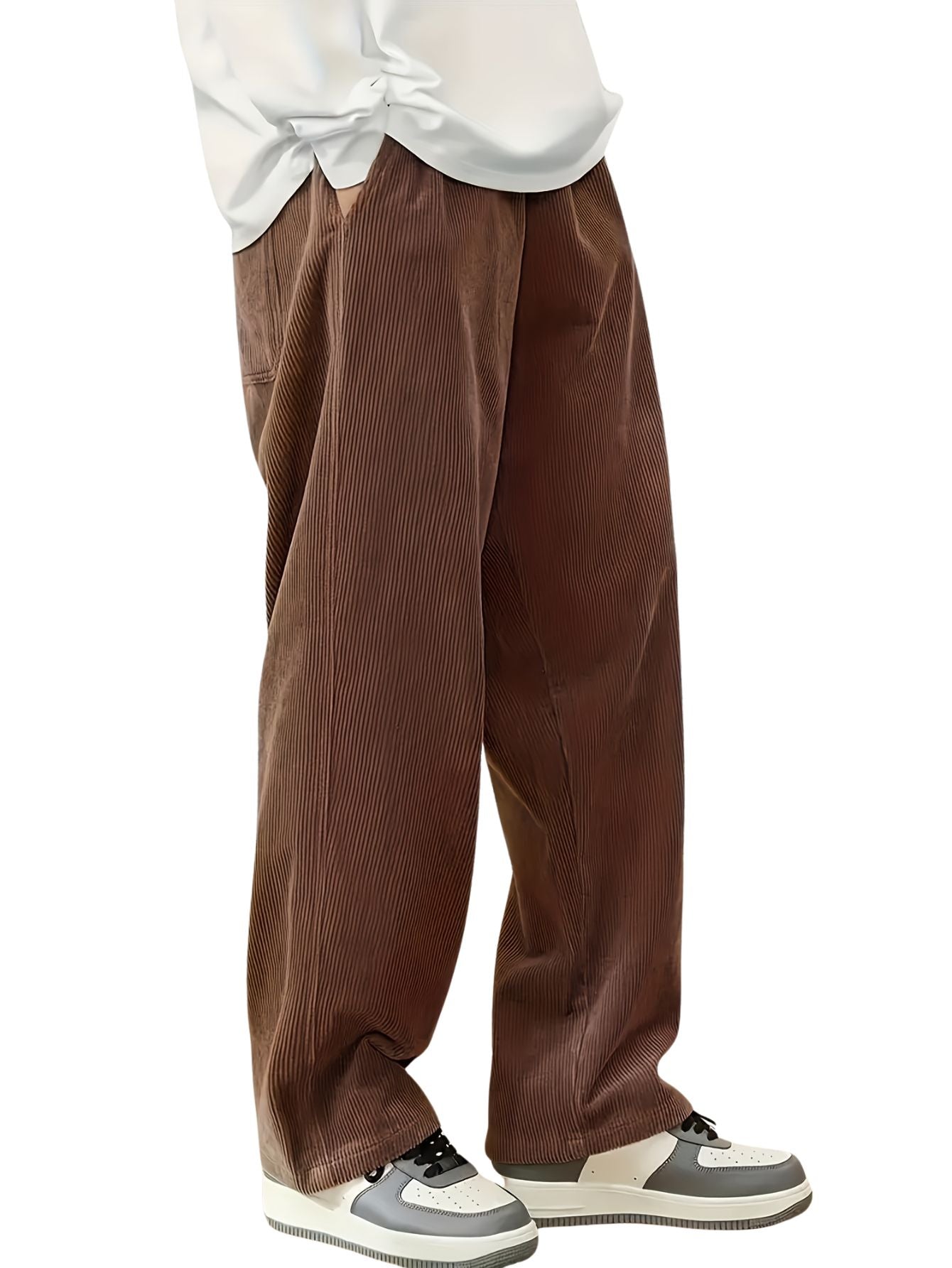 Men's Straight Leg Corduroy Pants – Loose Fit