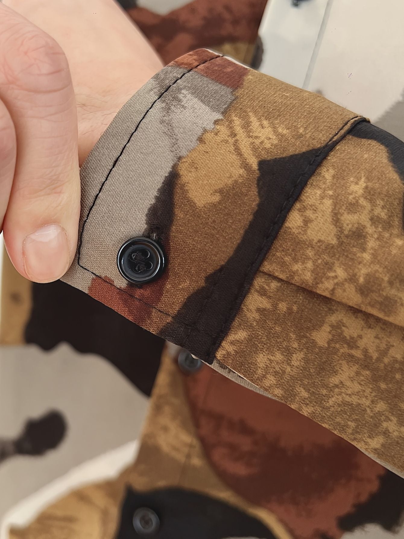 Men's Vintage Color Block Blouse