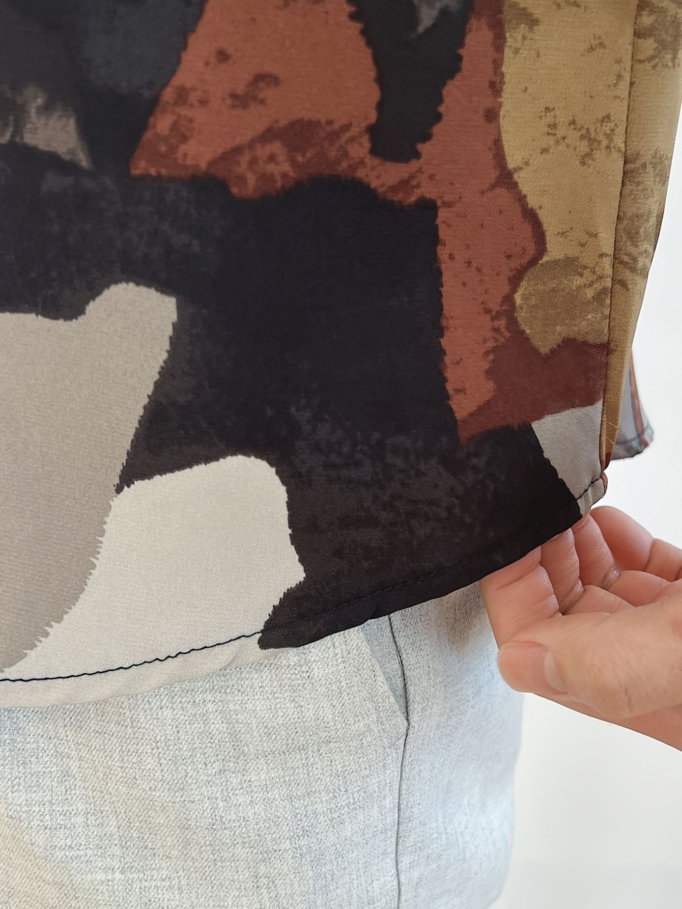 Men's Vintage Color Block Blouse
