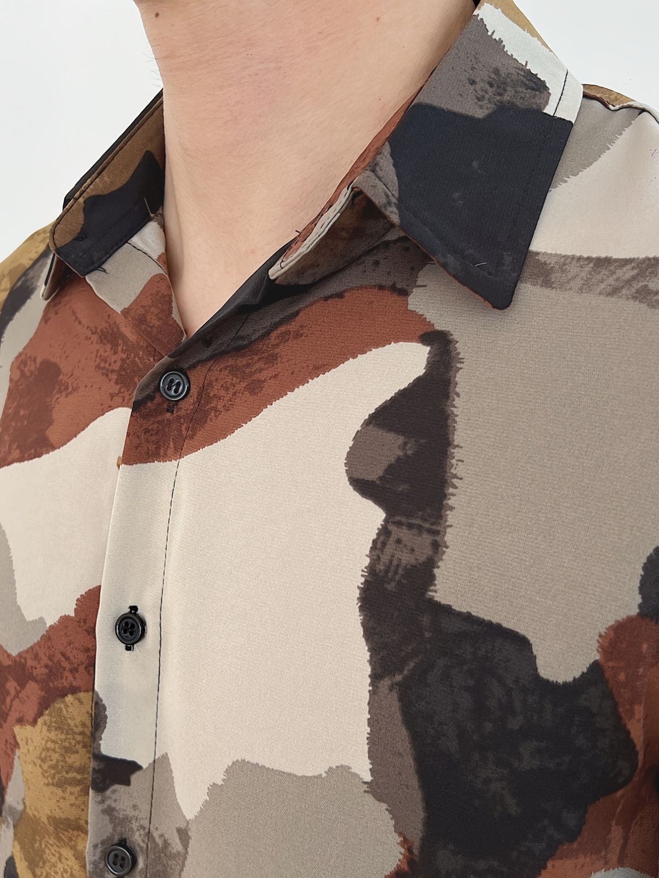 Men's Vintage Color Block Blouse