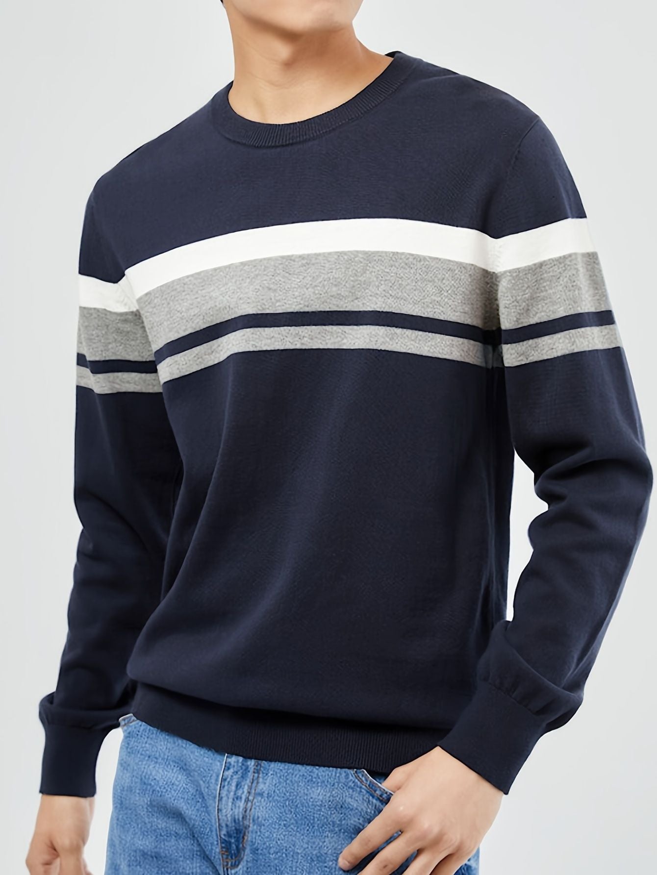 Men's Slim Fit Striped Sweater